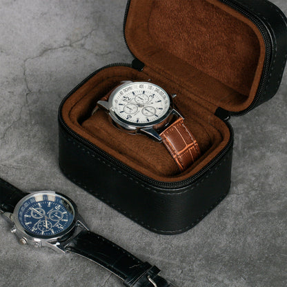 Leather Single Watch Case - Watch Roll for Men, Handmade Watch roll single, Bracelet Storage, Christmas Gift,Watch Travel Box Holder