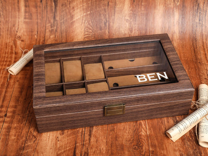 Personalized Groom's Gift, Watch Case for Men, Watch Box Sunglass Organizer, Christmas gifts, Best Gift For Men, Gift For Him,Best Man Gifts
