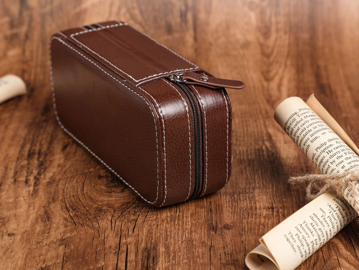 Personalized Leather Travel Watch, Watch Case, Watch Storage, Groom Gift, Luxury Leather Watch Roll for Him, Gift for Dad, Christmas gifts