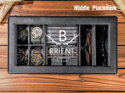 Personalized Watch Box for Men, Travel Watch Case, Luxury Leather Watch Case for 4 Watches, Gift for Him, Groomsman Gift, Wedding Gifts