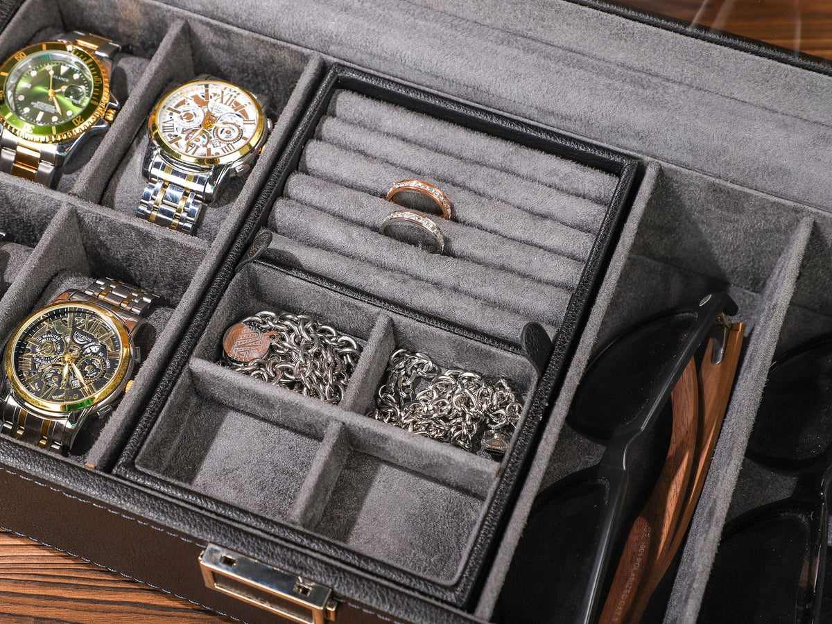 Personalized Watch Box for Men, Travel Watch Case, Luxury Leather Watch Case for 4 Watches, Gift for Him, Groomsman Gift, Wedding Gifts