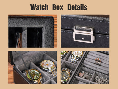 Personalized Watch Box for Men, Travel Watch Case, Luxury Leather Watch Case for 4 Watches, Gift for Him, Groomsman Gift, Wedding Gifts