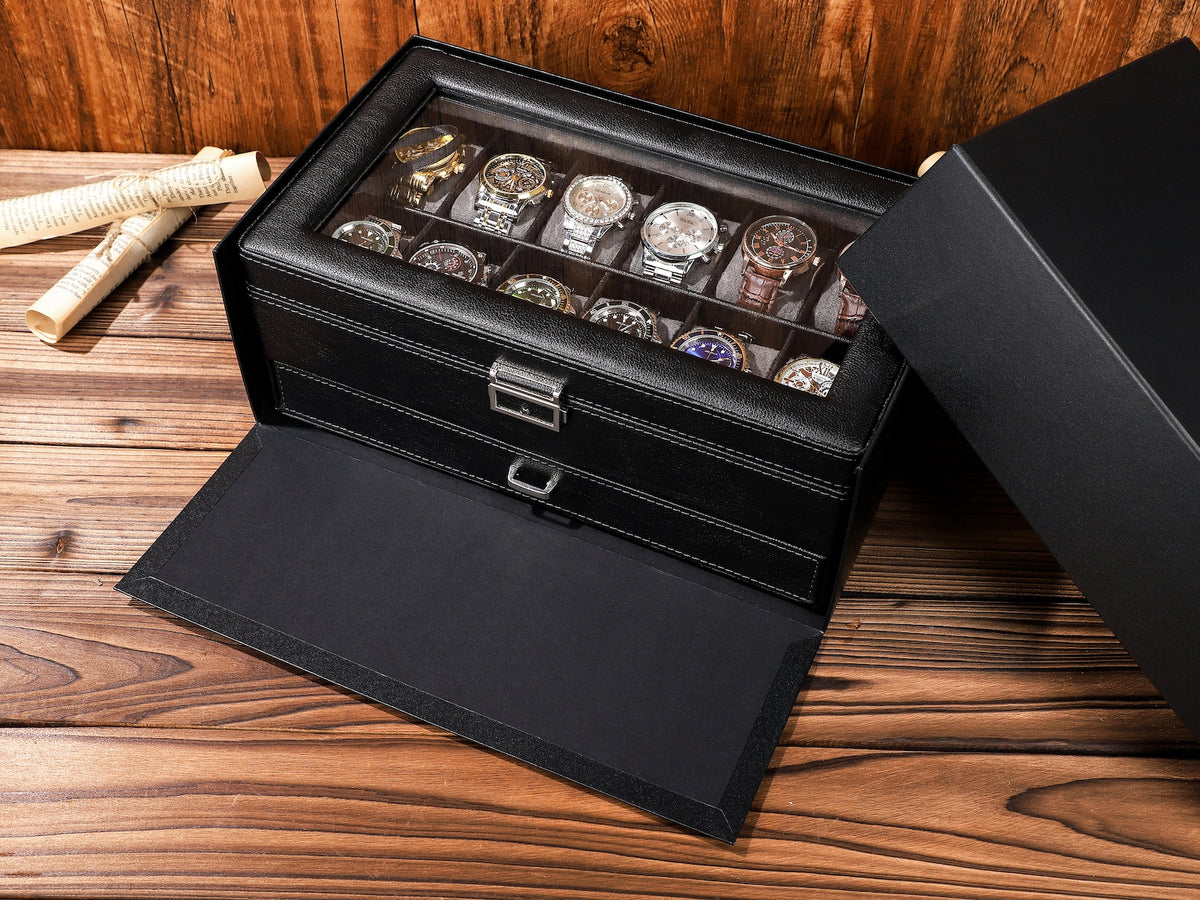 Personalized Gifts, Watch Case, Travel Watch Box, Luxury Leather Watch Case for 12 Watches, Gift for Him, Groomsman Gift, Wedding Gifts
