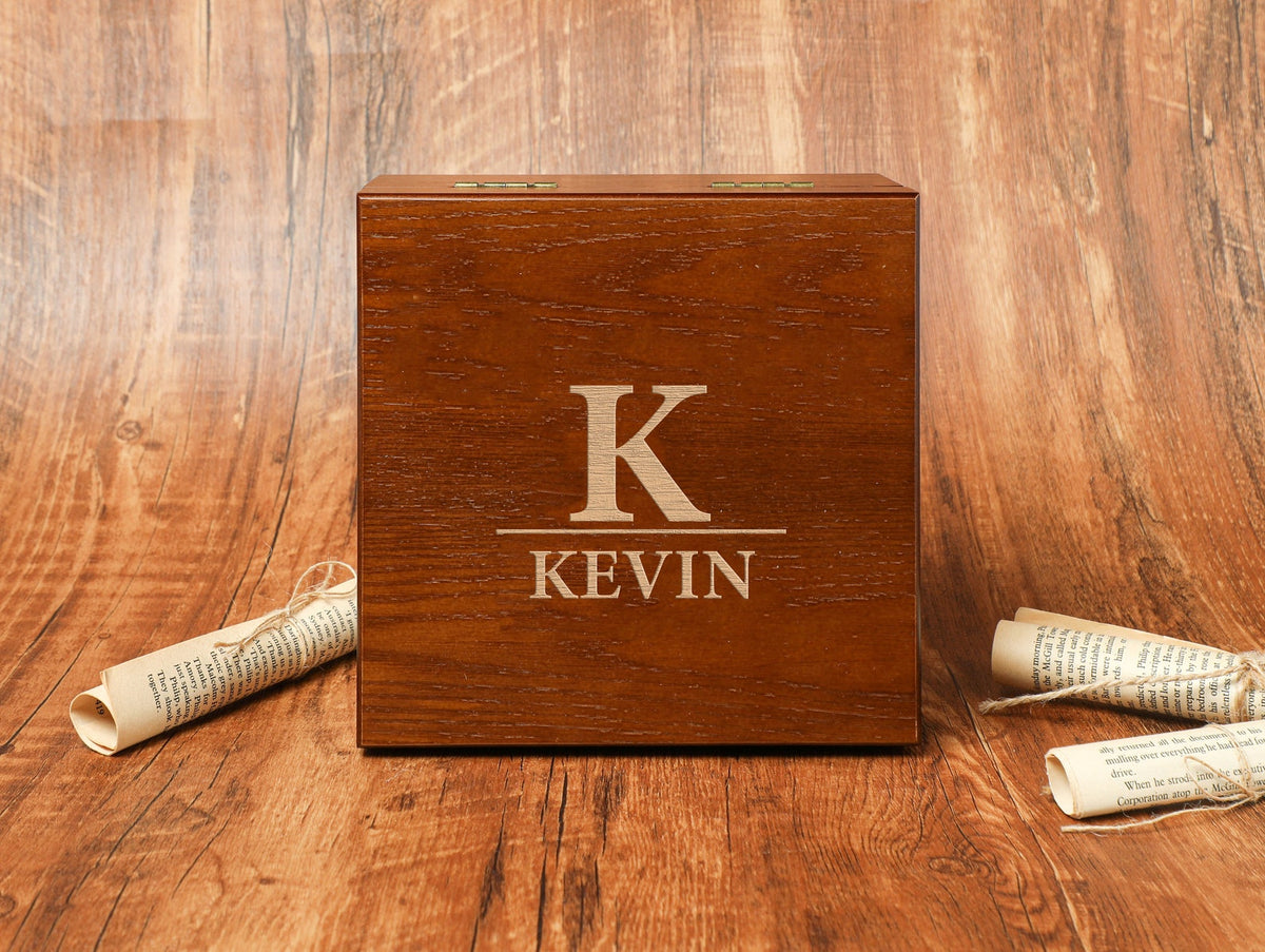 Personalized Watch Box for Men, Engraved Wooden Watch Box, Watch Case, Watch Storage with Lock & Key, Groomsmen Gifts, Fathers Day Gift