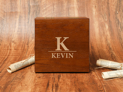 Personalized Watch Box for Men, Engraved Wooden Watch Box, Watch Case, Watch Storage with Lock & Key, Groomsmen Gifts, Fathers Day Gift