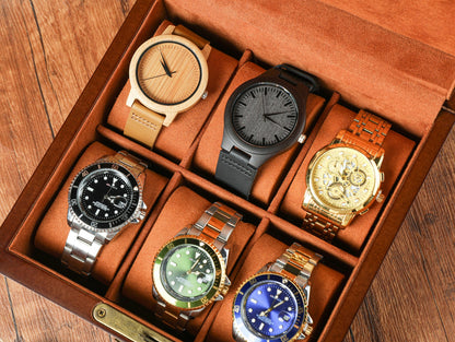 Personalized Watch Box for Men, Engraved Wooden Watch Box, Watch Case, Watch Storage with Lock & Key, Groomsmen Gifts, Fathers Day Gift