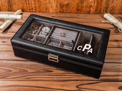 Personalized Watch Box for Men, Travel Watch Case, Luxury Leather Watch Case for 4 Watches, Gift for Him, Groomsman Gift, Wedding Gifts