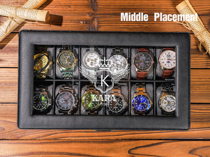 Personalized Gifts, Watch Case, Travel Watch Box, Luxury Leather Watch Case for 12 Watches, Gift for Him, Groomsman Gift, Wedding Gifts