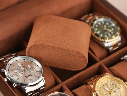 Personalized Watch Box, 6 Slots Watch Box, Engraved Wooden Watch Case, Custom Watch Box with Lock & Key, Watch Box for Men,Father's Day Gift