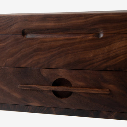Black Walnut Watch Box with Drawer - 12 to 16 Watch Compartments - Personalized Engraved Gift for Him - Handmade