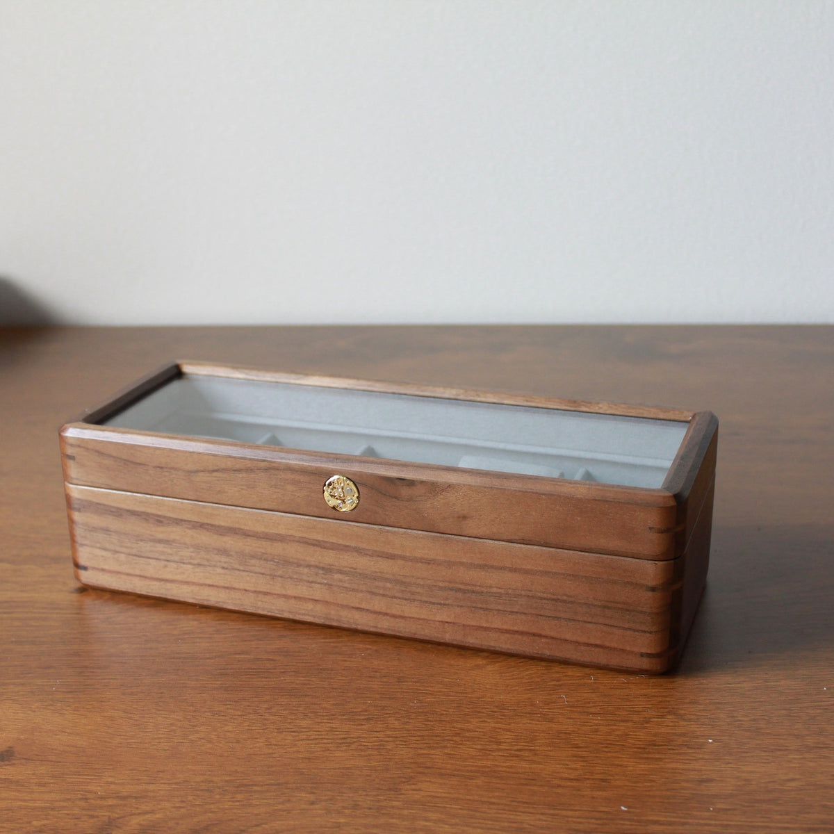 Glass Top Walnut Wood Watch Box: Vintage Jewelry Storage Container, 3 5 10 Slots Functional Holder