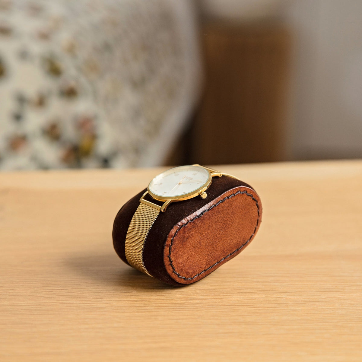 Personalised Leather Watch Box Large - Tan - Anniversary