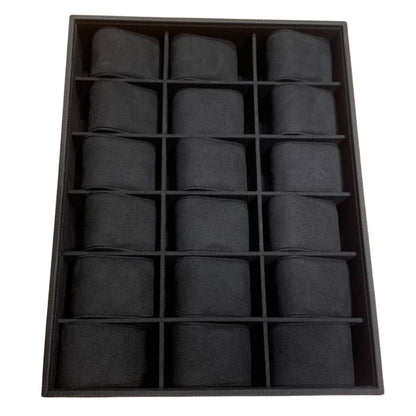 Elegant Deep Black Stackable Watch Tray | 18 Slot Watch Tray | 3 by 6 Watch Tray for Watch collectors, stores, businesses, individuals