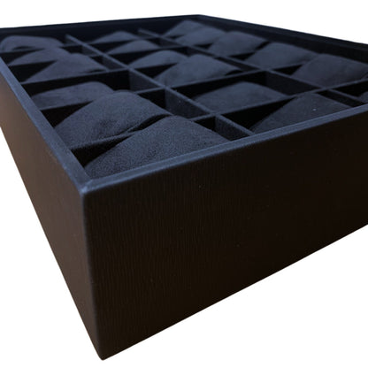 Elegant Deep Black Stackable Watch Tray | 18 Slot Watch Tray | 3 by 6 Watch Tray for Watch collectors, stores, businesses, individuals