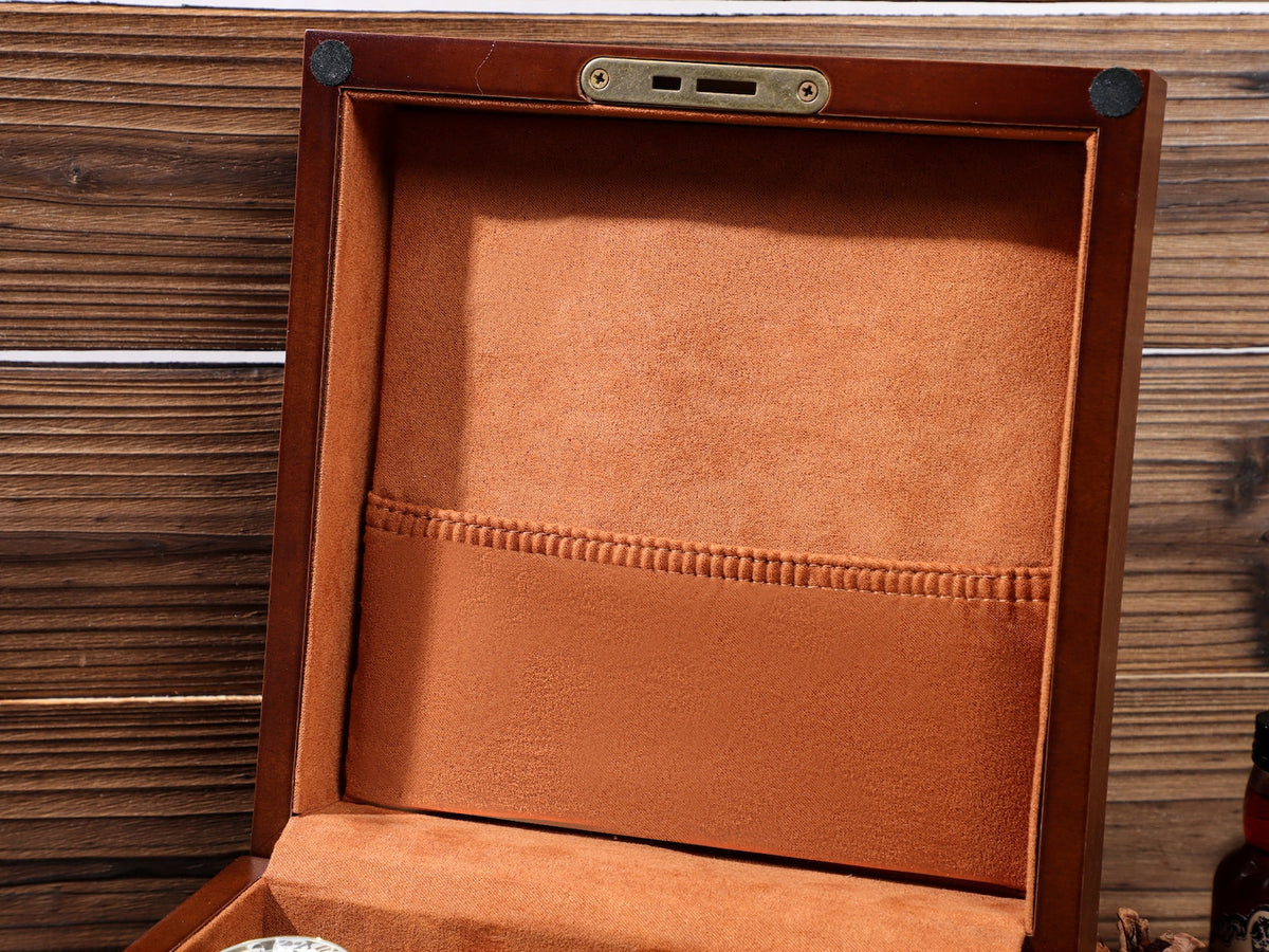 Personalized Storage Box with 6 Slots for Watches - Organizer Box, Personalised Wood Watch Box for Men, Wooden Watch Box, Father's Gift