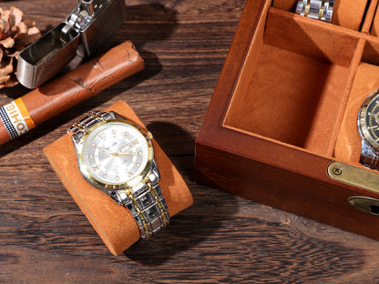 Personalized Storage Box with 6 Slots for Watches - Organizer Box, Personalised Wood Watch Box for Men, Wooden Watch Box, Father's Gift