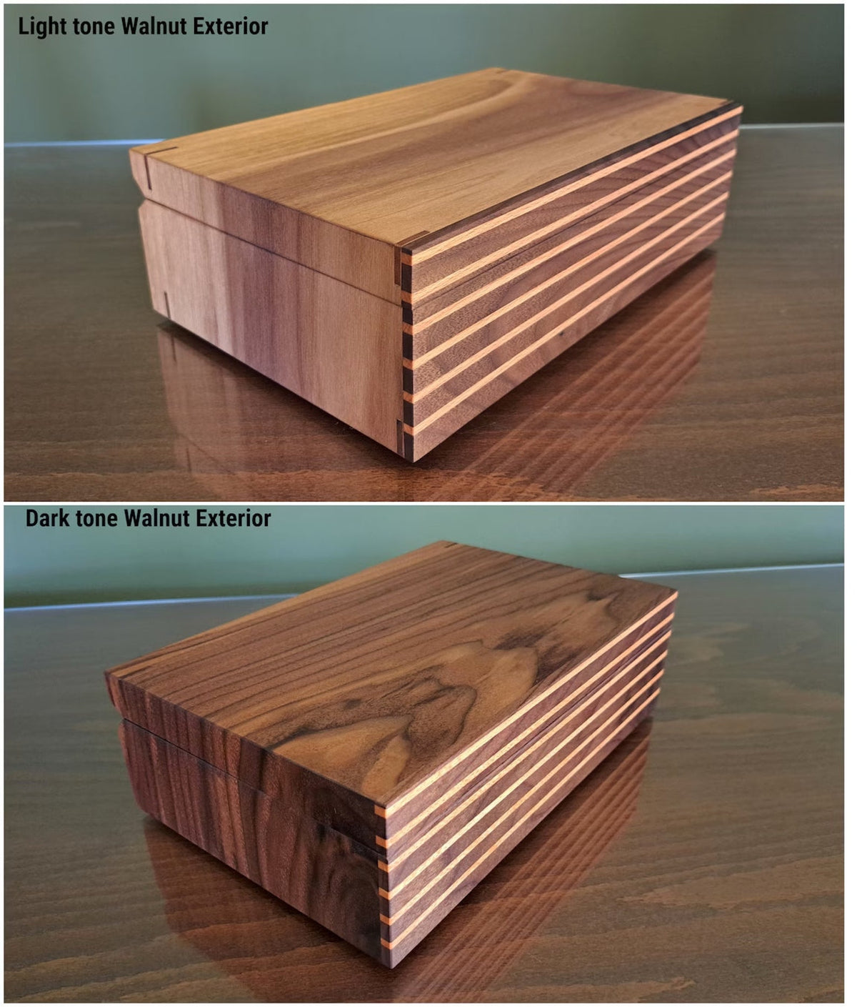 Handmade Black Walnut Watch Box, Custom Dividers & Engraving