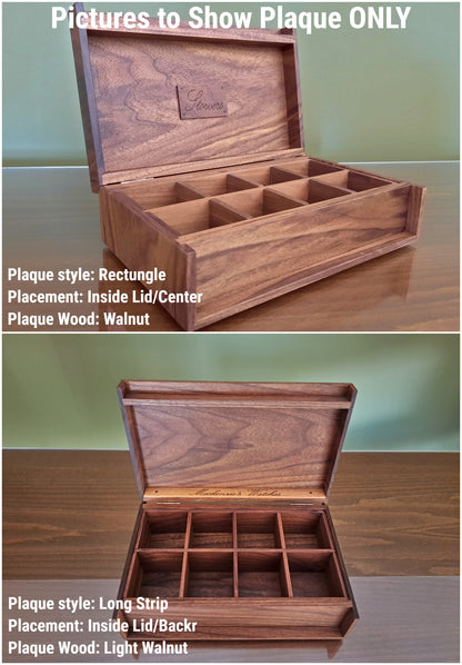 Handmade Black Walnut Watch Box, Custom Dividers & Engraving