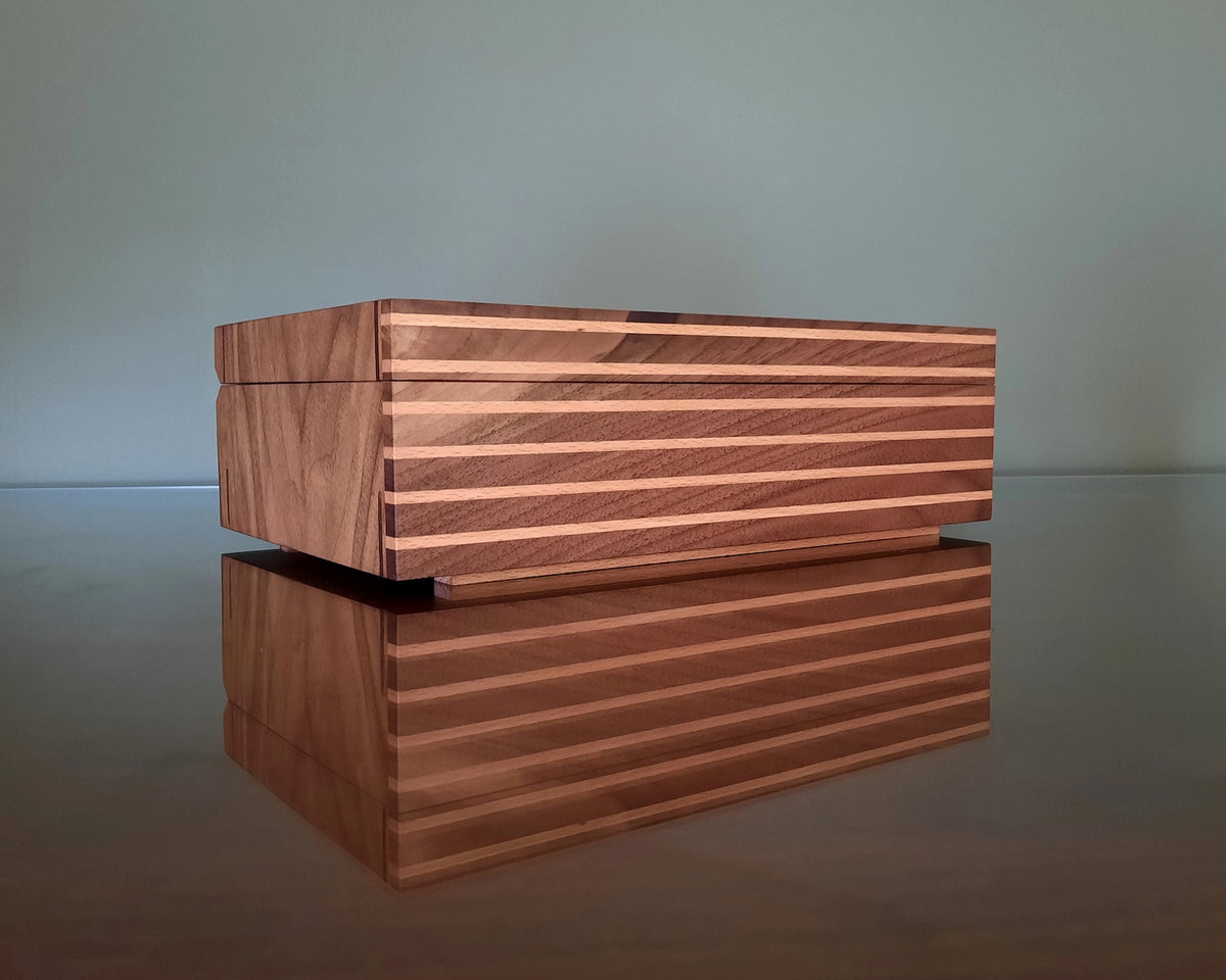 Handmade Black Walnut Watch Box, Custom Dividers & Engraving