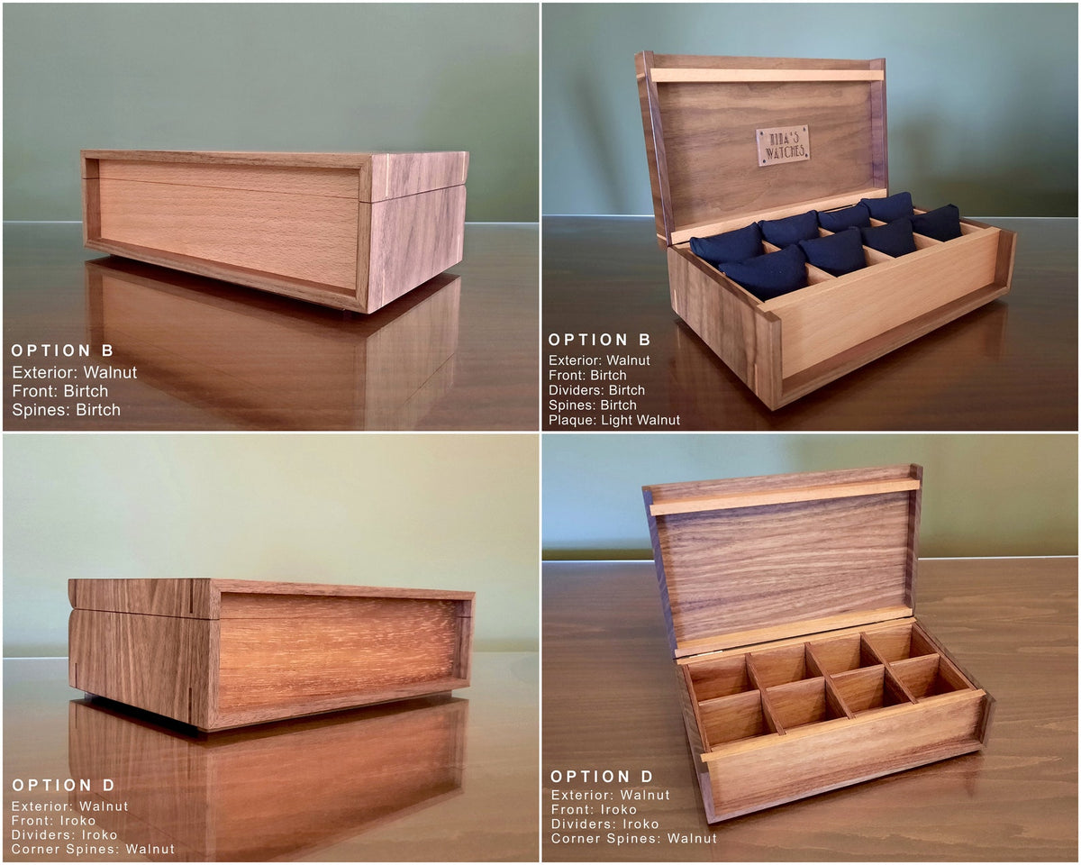 Handmade Wooden Watch Box - Personalized Pocket Watch Storage Case