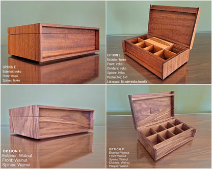 Handmade Wooden Watch Box - Personalized Pocket Watch Storage Case