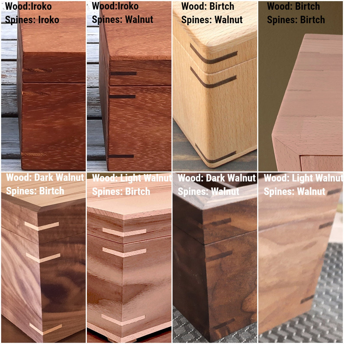 Watch Box with Drawer - Black Walnut Teak and Oak - 10 Watch Compartments - Personalized Gift
