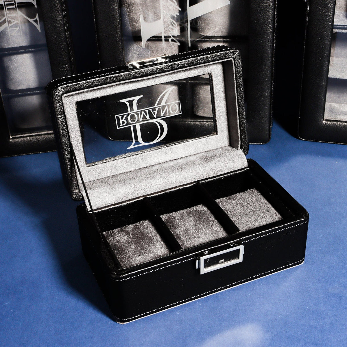 Personalized Black Watch Box - Multifunctional Watch Box, Men's Gift, Gift for Dad, Groomsmen Gift, Anniversary Gift, Christmas gifts