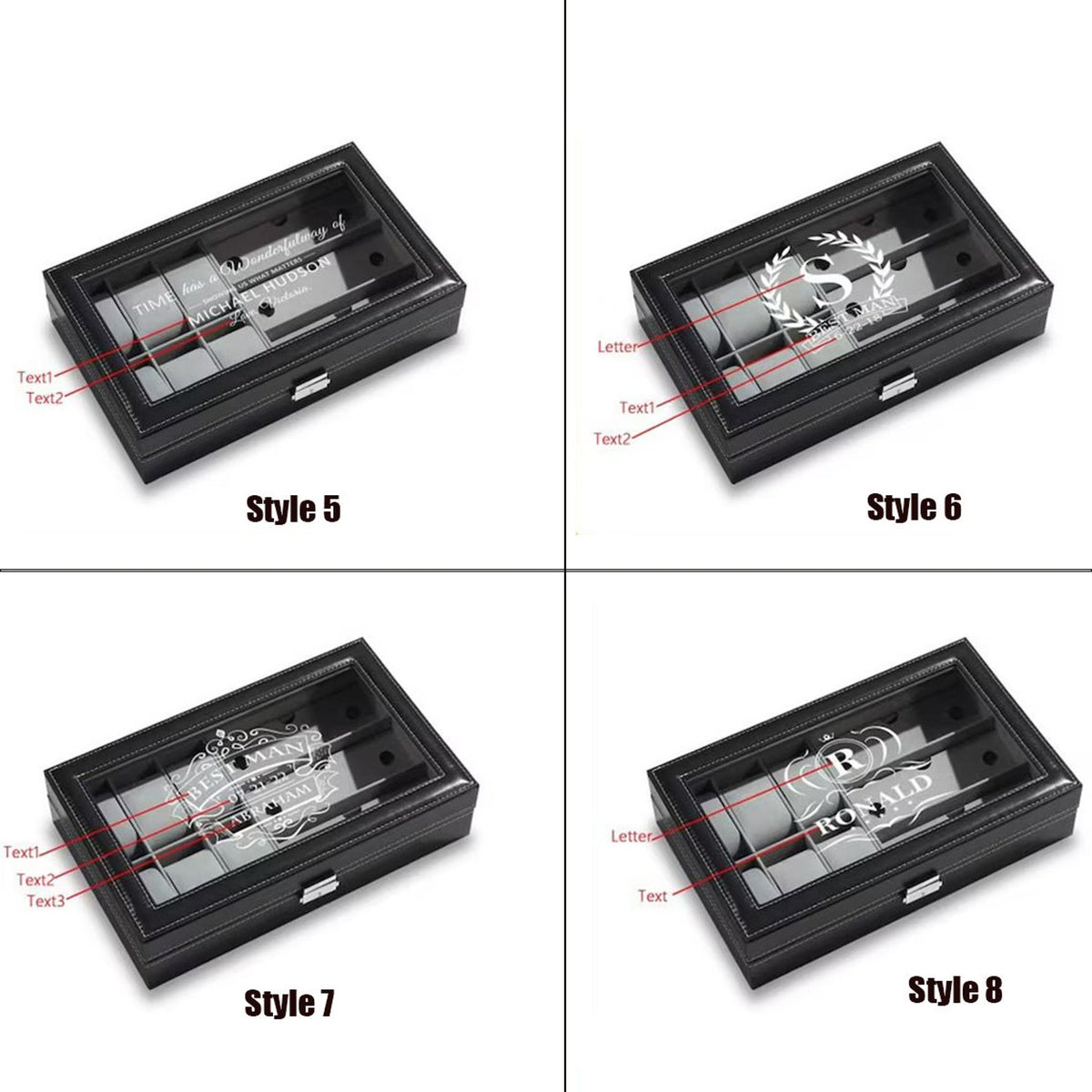 Personalized Engraved Watch Box for Men,Custom Jewelry Box with Name and Watch Compartments,Jewelry Storage Case, Groomsman or Best Man Gift