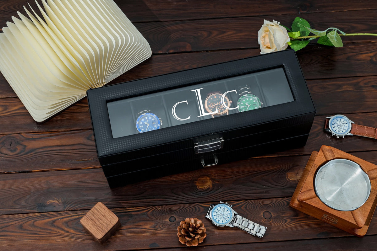 Personalized Leather Watch Box Watch Storage Watch Organizer Double Layer Watch Case Gifts for him Fathers Day Gift Gift for Best Man Gift