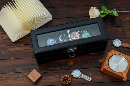 Personalized Leather Watch Box Watch Storage Watch Organizer Double Layer Watch Case Gifts for him Fathers Day Gift Gift for Best Man Gift