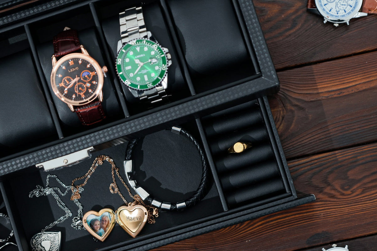 Personalized Leather Watch Box Watch Storage Watch Organizer Double Layer Watch Case Gifts for him Fathers Day Gift Gift for Best Man Gift