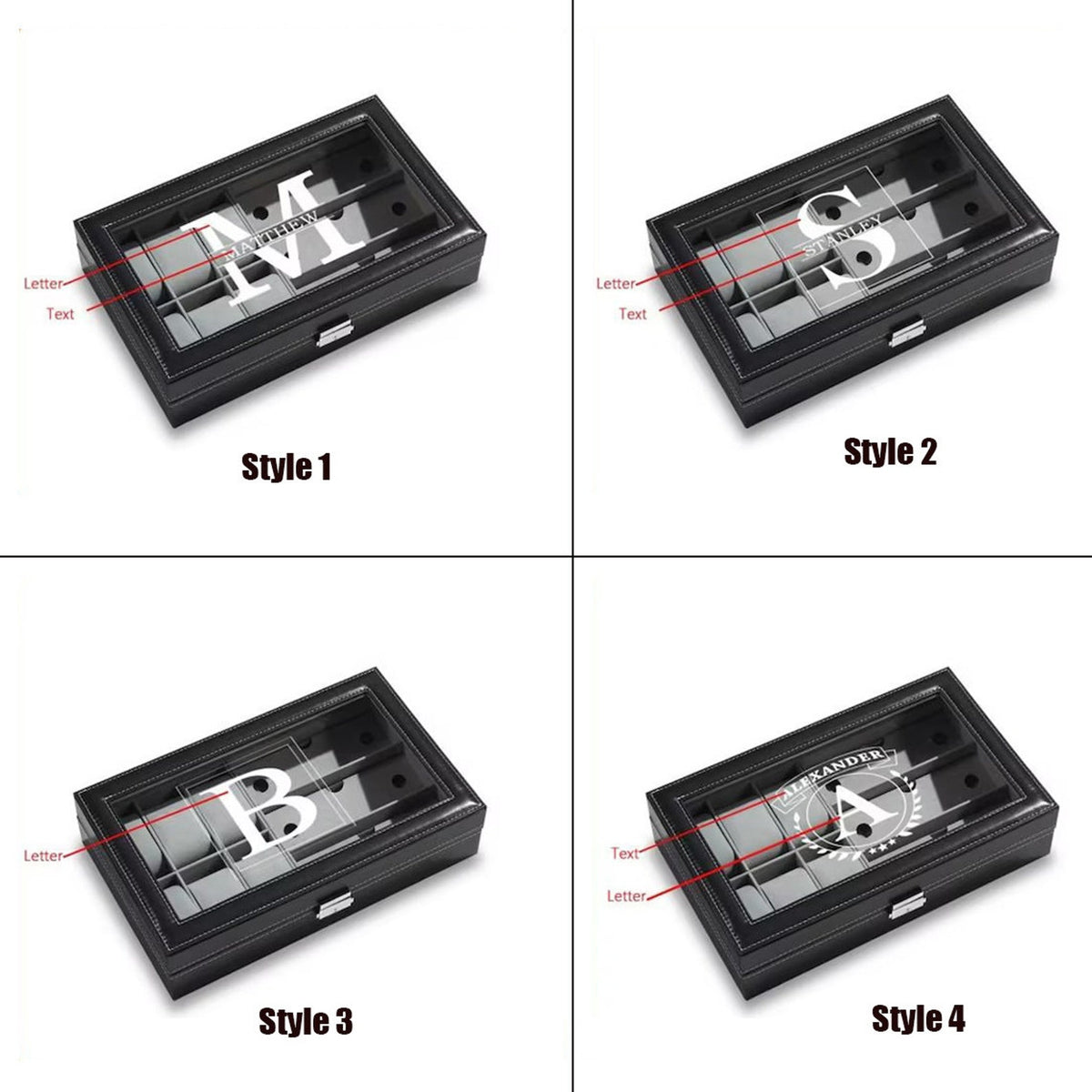 Personalized Engraved Watch Box for Men,Custom Jewelry Box with Name and Watch Compartments,Jewelry Storage Case, Groomsman or Best Man Gift