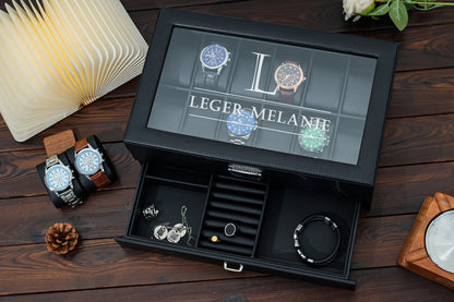 Personalized Leather Watch Box Watch Storage Watch Organizer Double Layer Watch Case Gifts for him Fathers Day Gift Gift for Best Man Gift