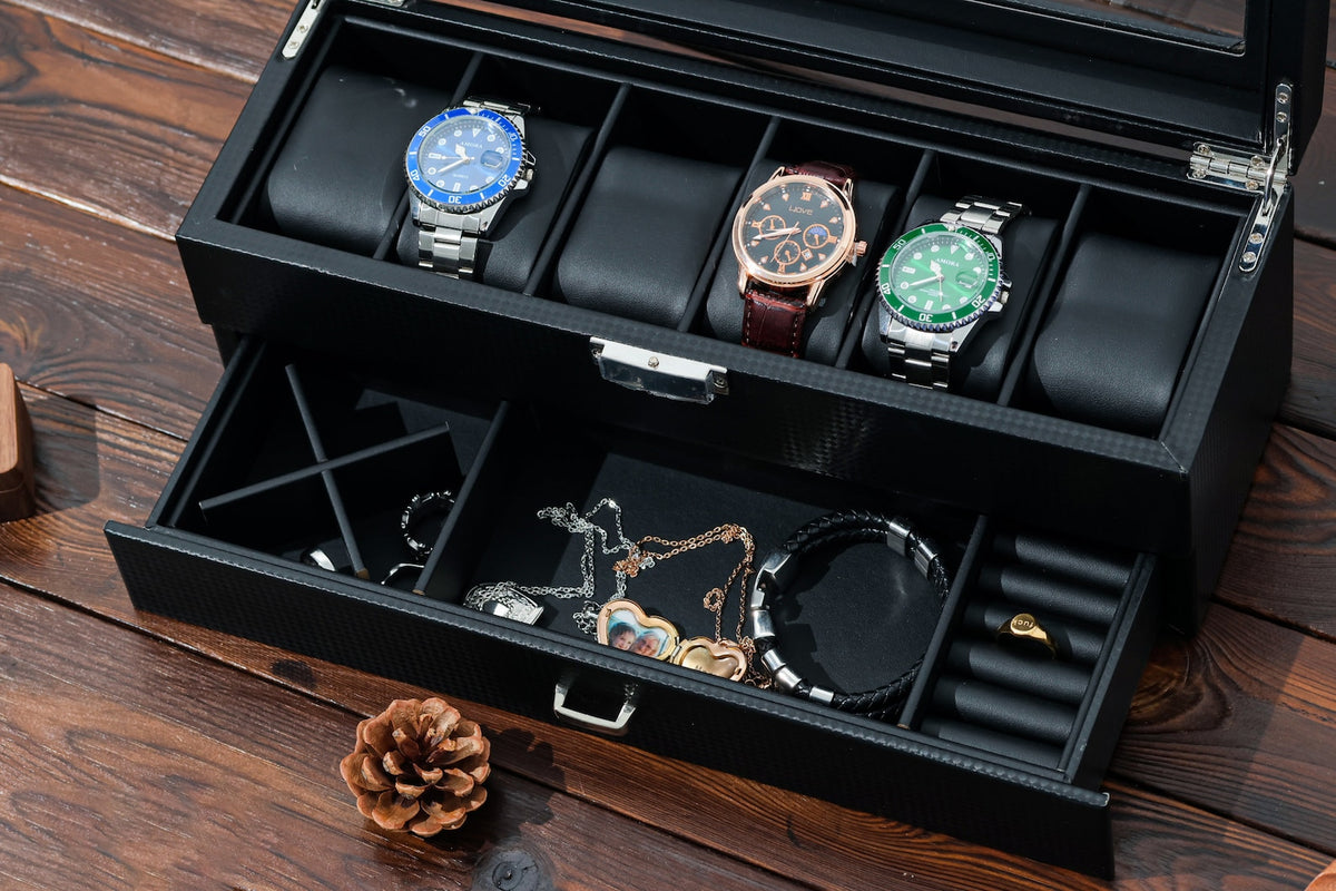 Personalized Leather Watch Box Watch Storage Watch Organizer Double Layer Watch Case Gifts for him Fathers Day Gift Gift for Best Man Gift