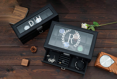 Personalized Leather Watch Box Watch Storage Watch Organizer Double Layer Watch Case Gifts for him Fathers Day Gift Gift for Best Man Gift