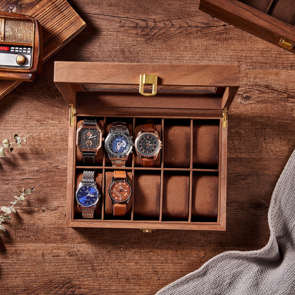 Christmas Gift Personalized Watch Box Engraved Wooden Watch Organizer Personalized Christmas Gift Custom Valentines Gift Groomsman Gift
