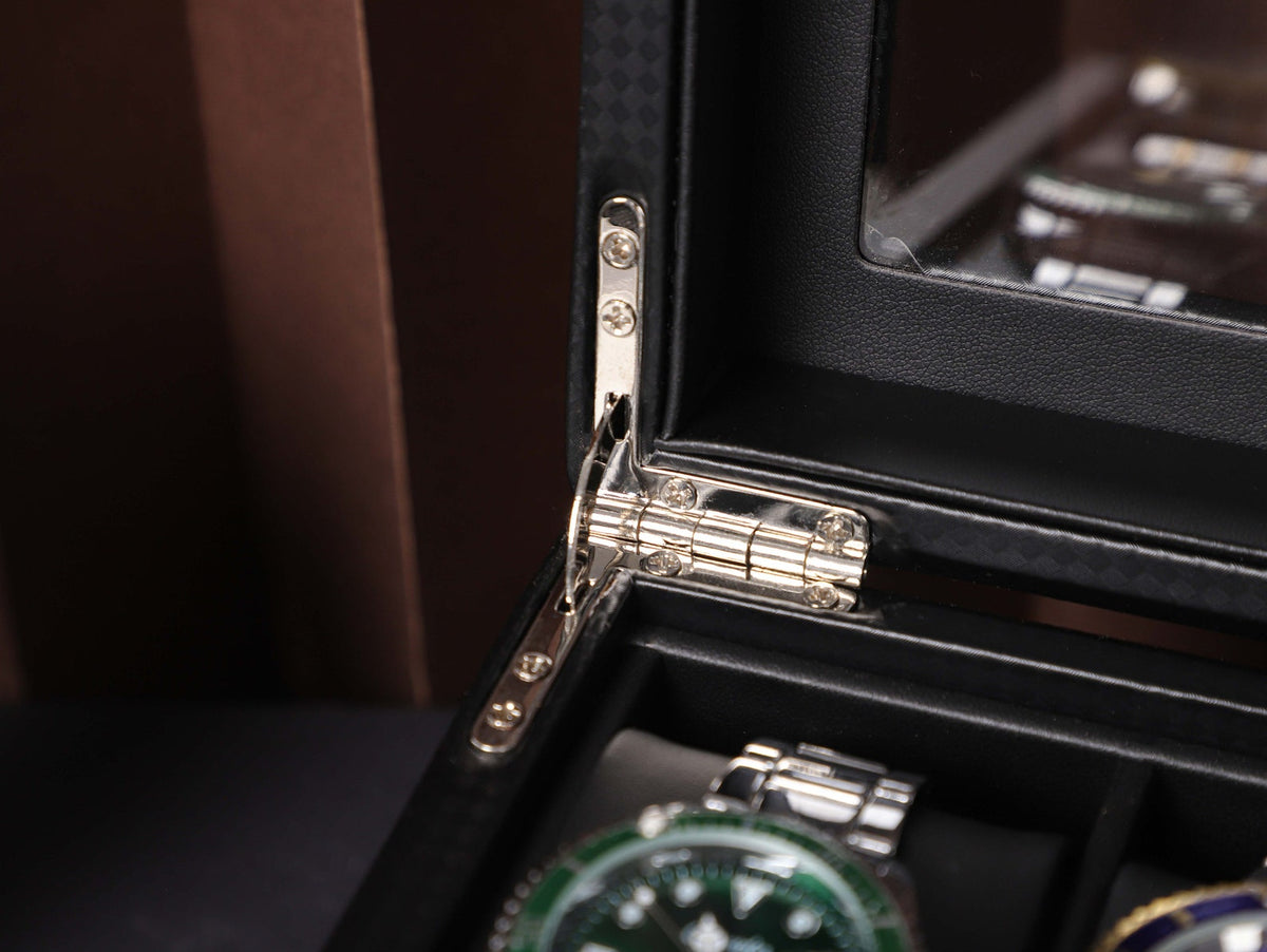 Personalized 12 Slot Leather Watch Box with Drawer for Rings and Trinkets, Watch Box For Men, Watch Organizer, Father's Gift, Groom's Gift