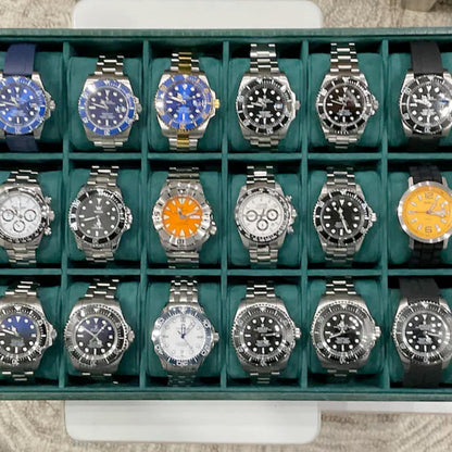 Coffee Brown Stack-able Watch Tray | 18 Slots (3 by 6 Watch) Tray for Watch collectors, stores, businesses, individuals.