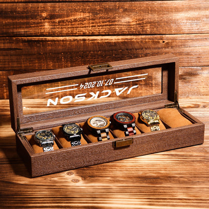 Sunglasses watch Box | Personalized Watch Storage Box | Anniversary Gift for Husband | Birthday Gift for Him | Groomsman Gift | Gift for Him