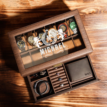 Sunglasses watch Box | Personalized Watch Storage Box | Anniversary Gift for Husband | Birthday Gift for Him | Groomsman Gift | Gift for Him