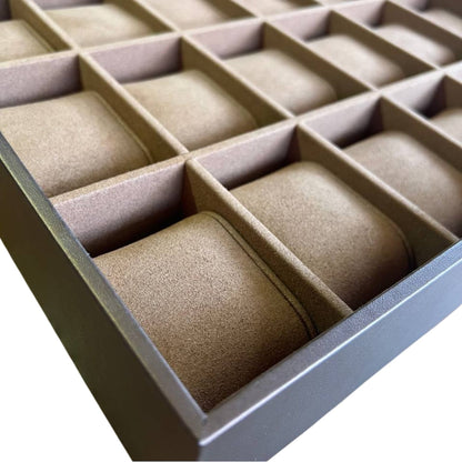 Coffee Brown Stack-able Watch Tray | 18 Slots (3 by 6 Watch) Tray for Watch collectors, stores, businesses, individuals.