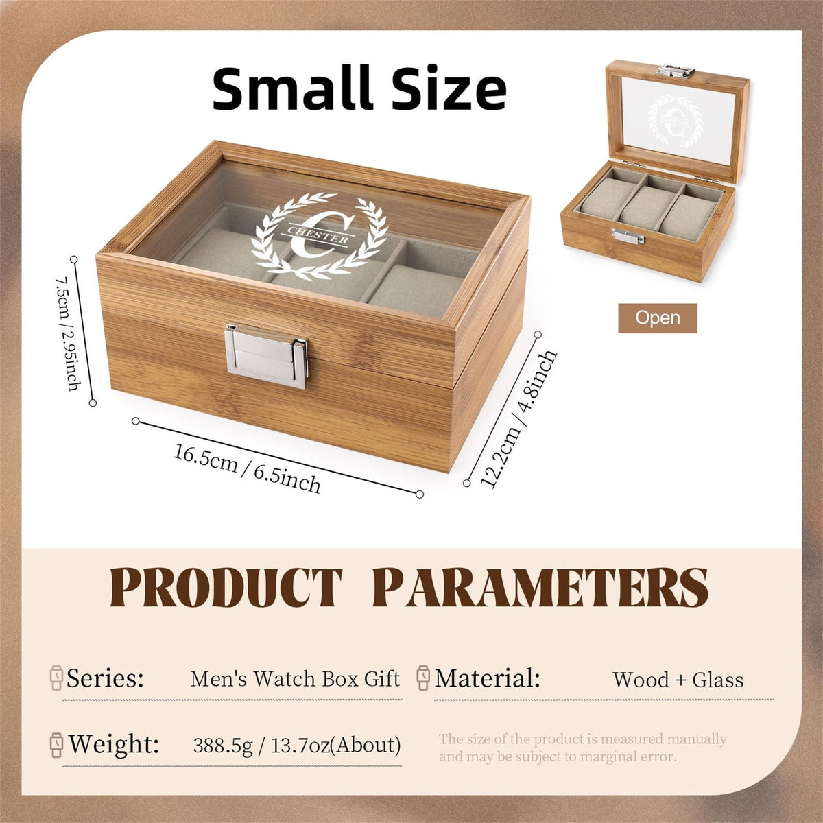 Personalized Watch Storage Box for Men,Custom Name Watch Case,Mens Jewely Box,Anniversary Gift for Husband,Groomsman Gift,Gift for Dad Him