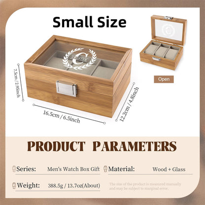 Personalized Watch Storage Box for Men,Custom Name Watch Case,Mens Jewely Box,Anniversary Gift for Husband,Groomsman Gift,Gift for Dad Him