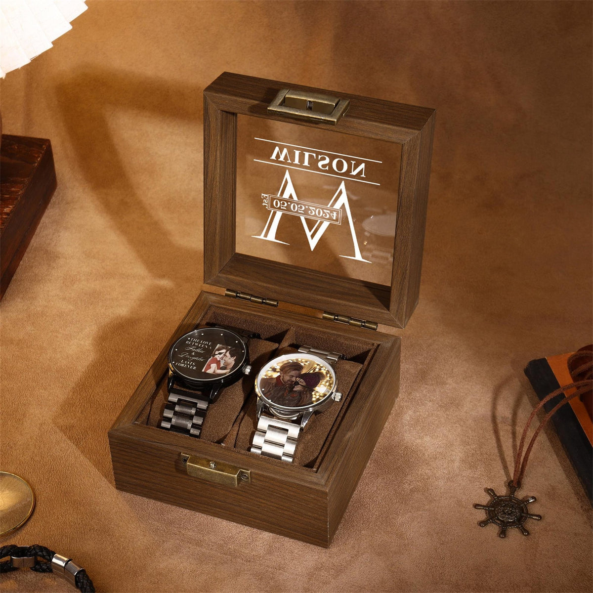 Personalized Wooden Watch Box for Men,Engraved Watch Box,Custom Watch Case,Watch Organizer,Anniversary Gift for Him,Groomsman Gift,Mens Gift