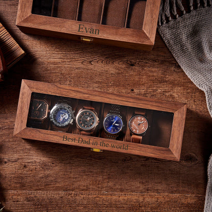 Groomsman Gift Personalized Watch Storage Box Custom Watch Box for Men Watch Case Anniversary Gift for Husband, Boyfriend, Graduation Gifts