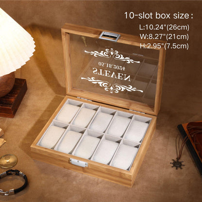 Personalized Wooden Watch Box for Men,Engraved Watch Box,Custom Watch Case,Watch Organizer,Anniversary Gift for Him,Groomsman Gift,Mens Gift