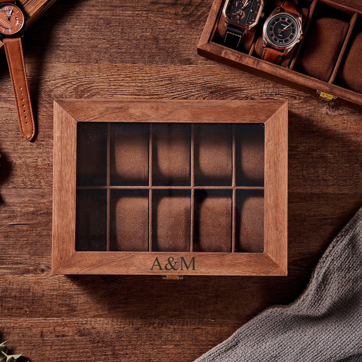 Groomsman Gift Personalized Watch Storage Box Custom Watch Box for Men Watch Case Anniversary Gift for Husband, Boyfriend, Graduation Gifts