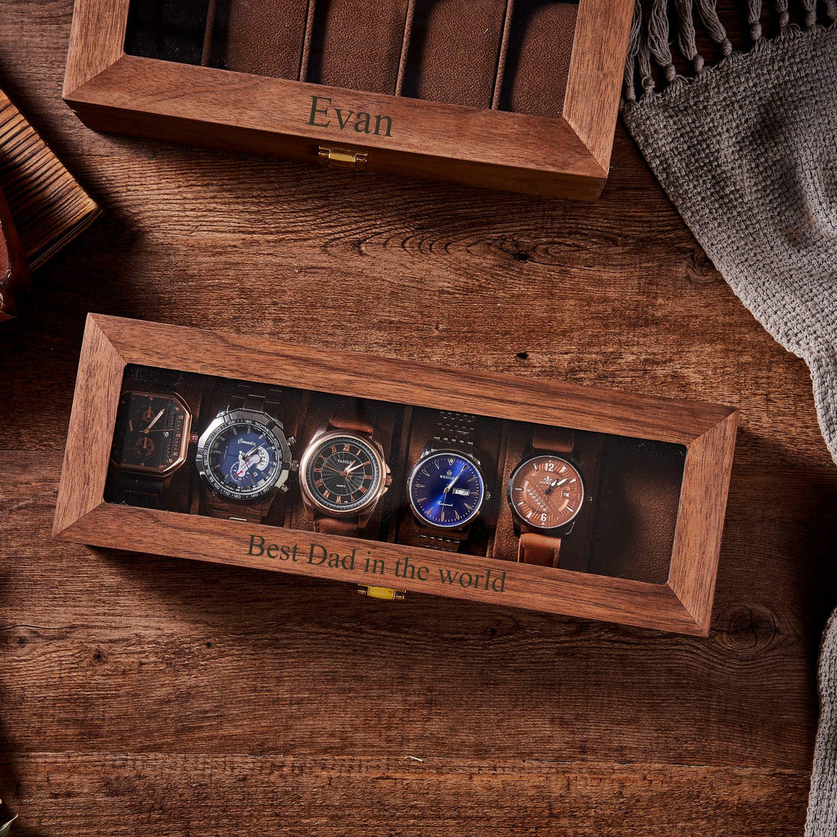 Christmas Gift Personalized Watch Box Engraved Wooden Watch Organizer Personalized Christmas Gift Custom Valentines Gift Groomsman Gift