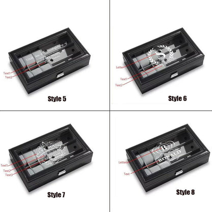 Personalized engraved watch box for men - customized jewelry storage case, groomsman or best man gift