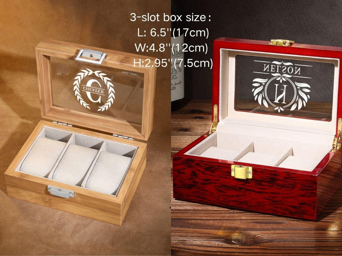 Personalized Wooden Watch Box for Men,Engraved Watch Box,Custom Watch Case,Watch Organizer,Anniversary Gift for Him,Groomsman Gift,Mens Gift